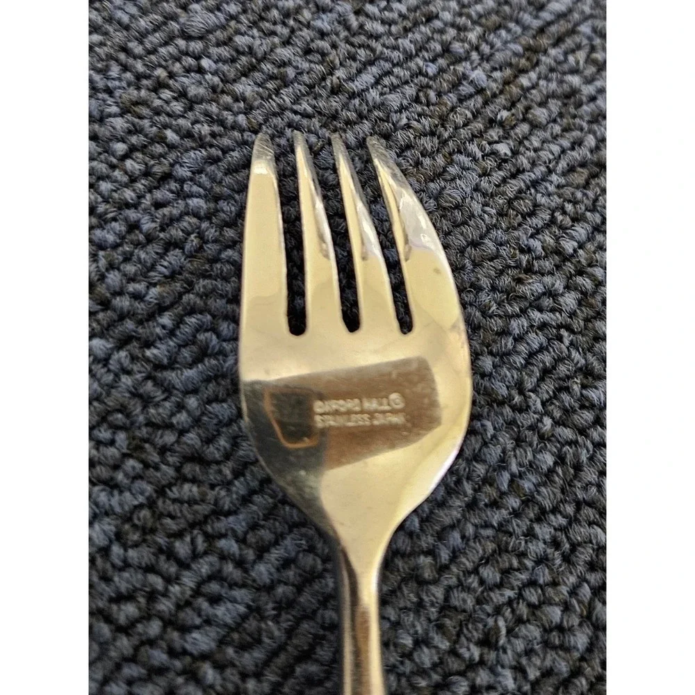 Oxford Hall JADE Salad Forks Textured Bamboo Cane Stainless Flatware Set Of 3